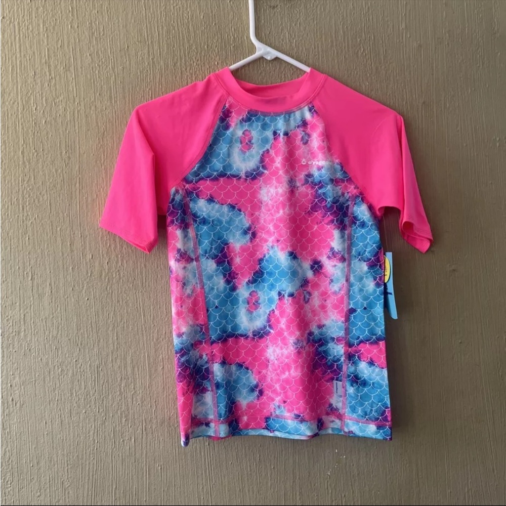 O'Rageous Jr Girls sz L rashguard UPF 50 Short Sleeve swim Shirt Top NWT mermaid